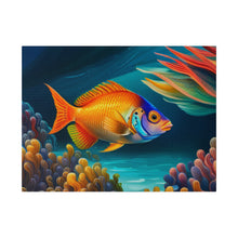 Load image into Gallery viewer, Colorful Fish Matte Canvas, Stretched, 0.75"