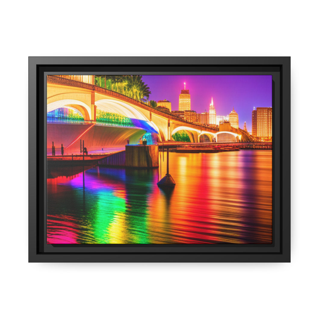 Beautiful City Matte Canvas, Black Frame