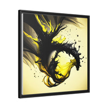Load image into Gallery viewer, Unique yellow/black matte canvas, black frame
