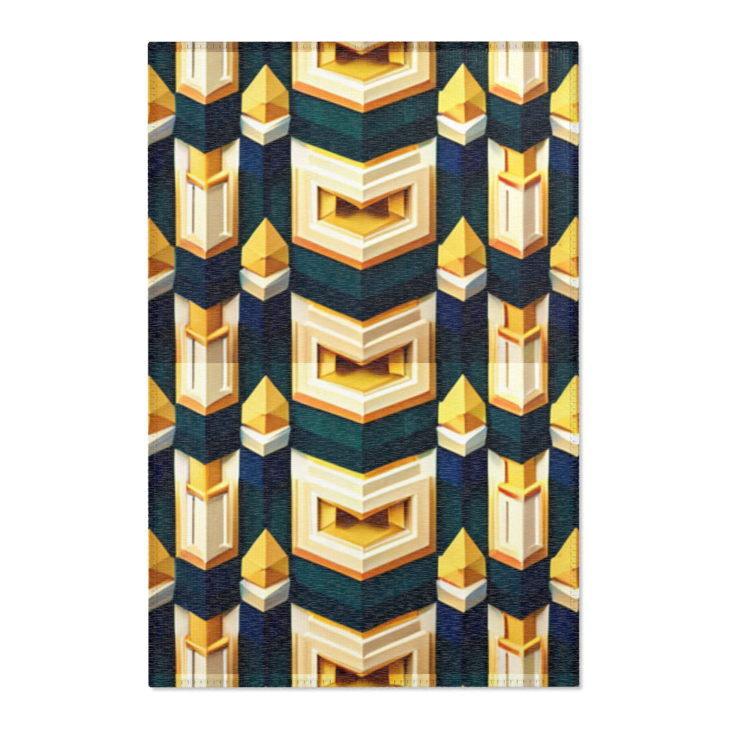 Yellow and Blue Area Rug