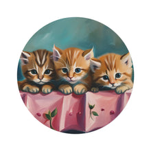 Load image into Gallery viewer, Three Kittens Round Rug
