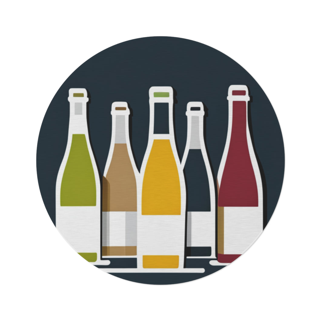 Wine Bottles Round Rug
