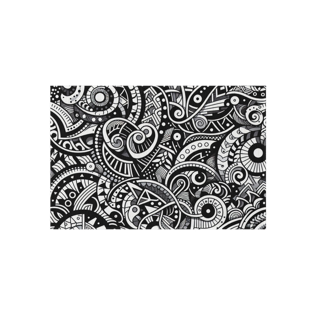 Black/White Outdoor Rug