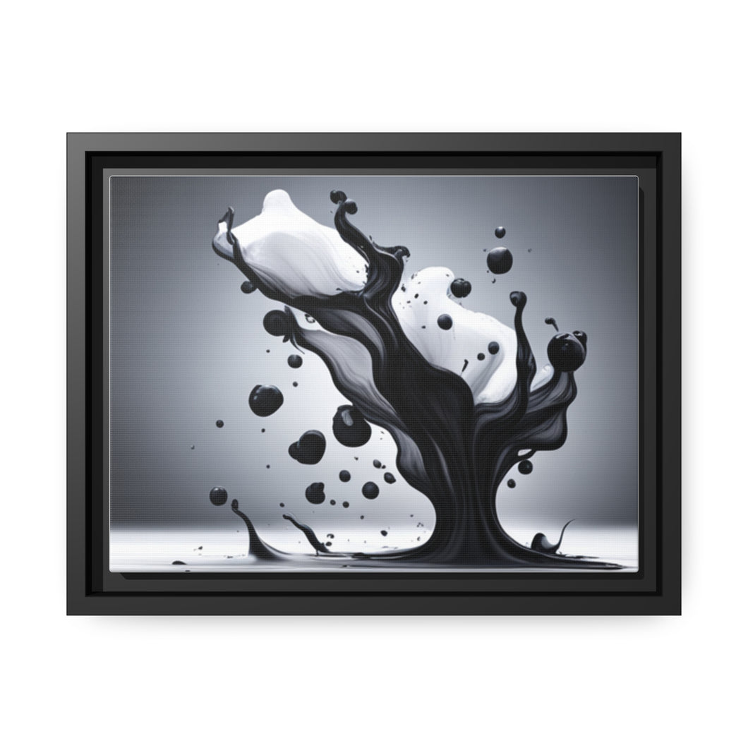 Black/White Matte Canvas, Black Frame