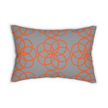 Load image into Gallery viewer, Grey/Orange Design Lumbar Pillow
