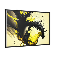 Load image into Gallery viewer, Unique yellow/black matte canvas, black frame
