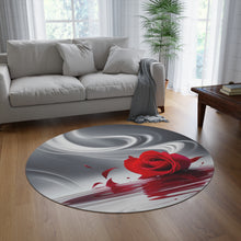 Load image into Gallery viewer, Red Rose Round Rug
