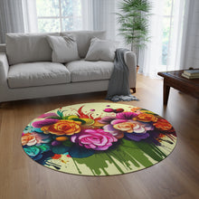 Load image into Gallery viewer, Colorful Floral Round Rug
