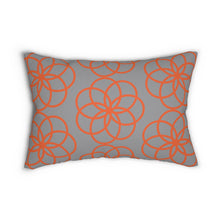 Load image into Gallery viewer, Grey/Orange Design Lumbar Pillow
