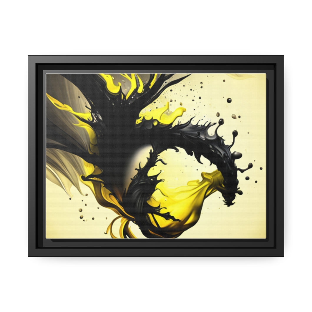 Unique yellow/black matte canvas, black frame