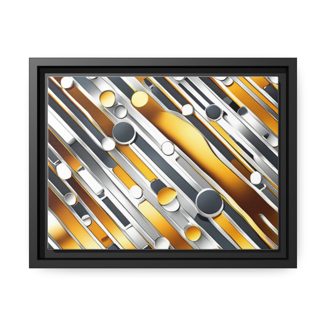 Gold/Silver Unique Matte Canvas, Black Frame