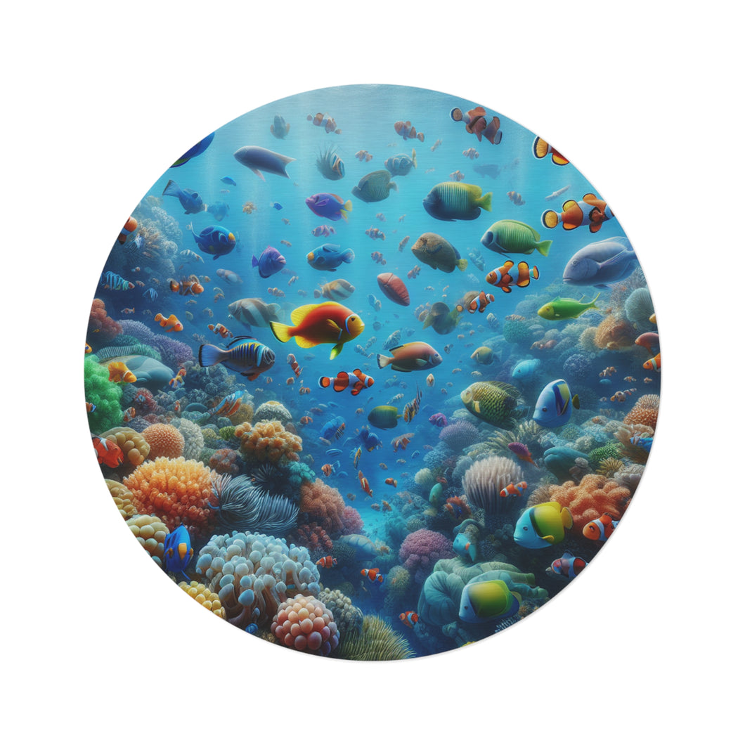 Colorful Fish Round Rug